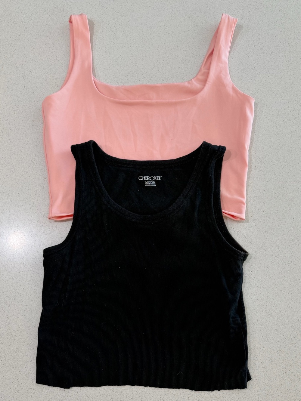 Cherokee Black & Pink Tank Tops Duo